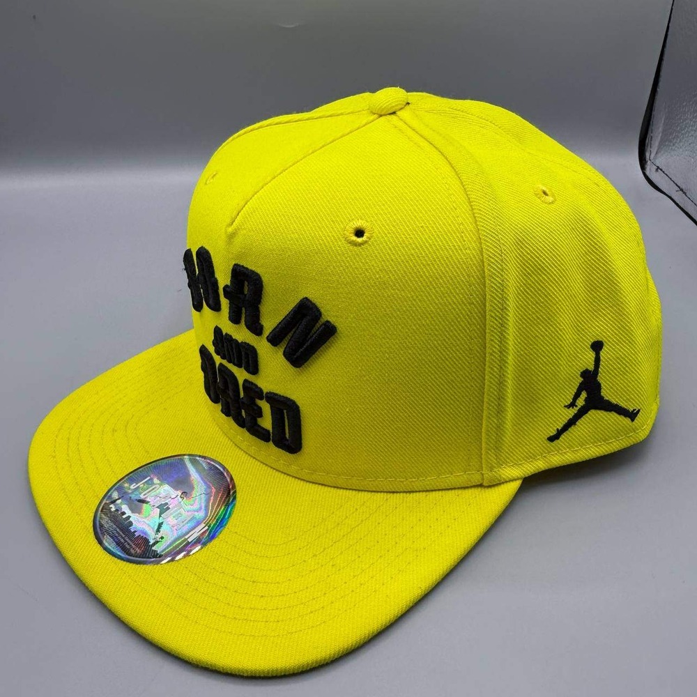 Air Jordan Hat Men Yellow Born and‎ Bred Embroidered Jumpman Snap Back Cap